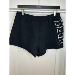 Victoria's Secret PINK Black Cotton Lounge Shorts XL Drawstring Pockets Y2K